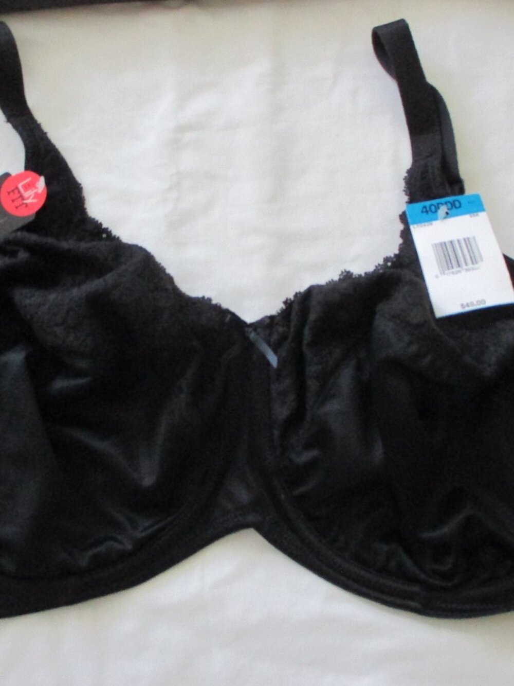 NWT - Lillyette  black bra - sz 40DDD - MSRP $50.00